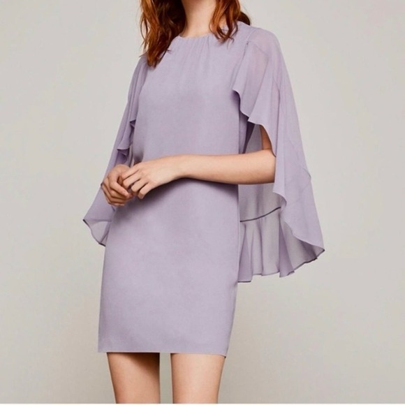 BCBGMaxazria Cap sleeve Satin Shift dress gathering neckline  Elegant Dress - Picture 1 of 10